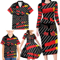 Germany Beast Family Matching Long Sleeve Bodycon Dress and Hawaiian Shirt Ripped Flag Graphic - Wonder Print Shop