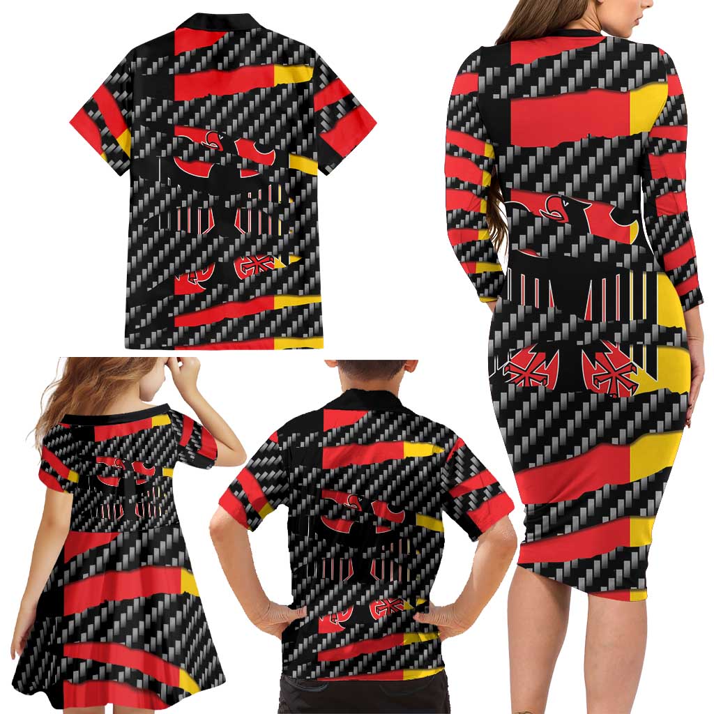 Germany Beast Family Matching Long Sleeve Bodycon Dress and Hawaiian Shirt Ripped Flag Graphic - Wonder Print Shop