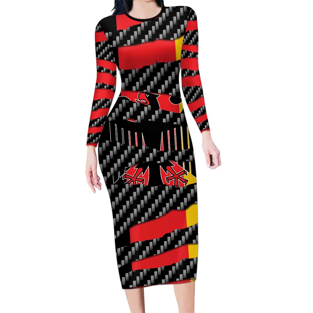 Germany Beast Family Matching Long Sleeve Bodycon Dress and Hawaiian Shirt Ripped Flag Graphic - Wonder Print Shop