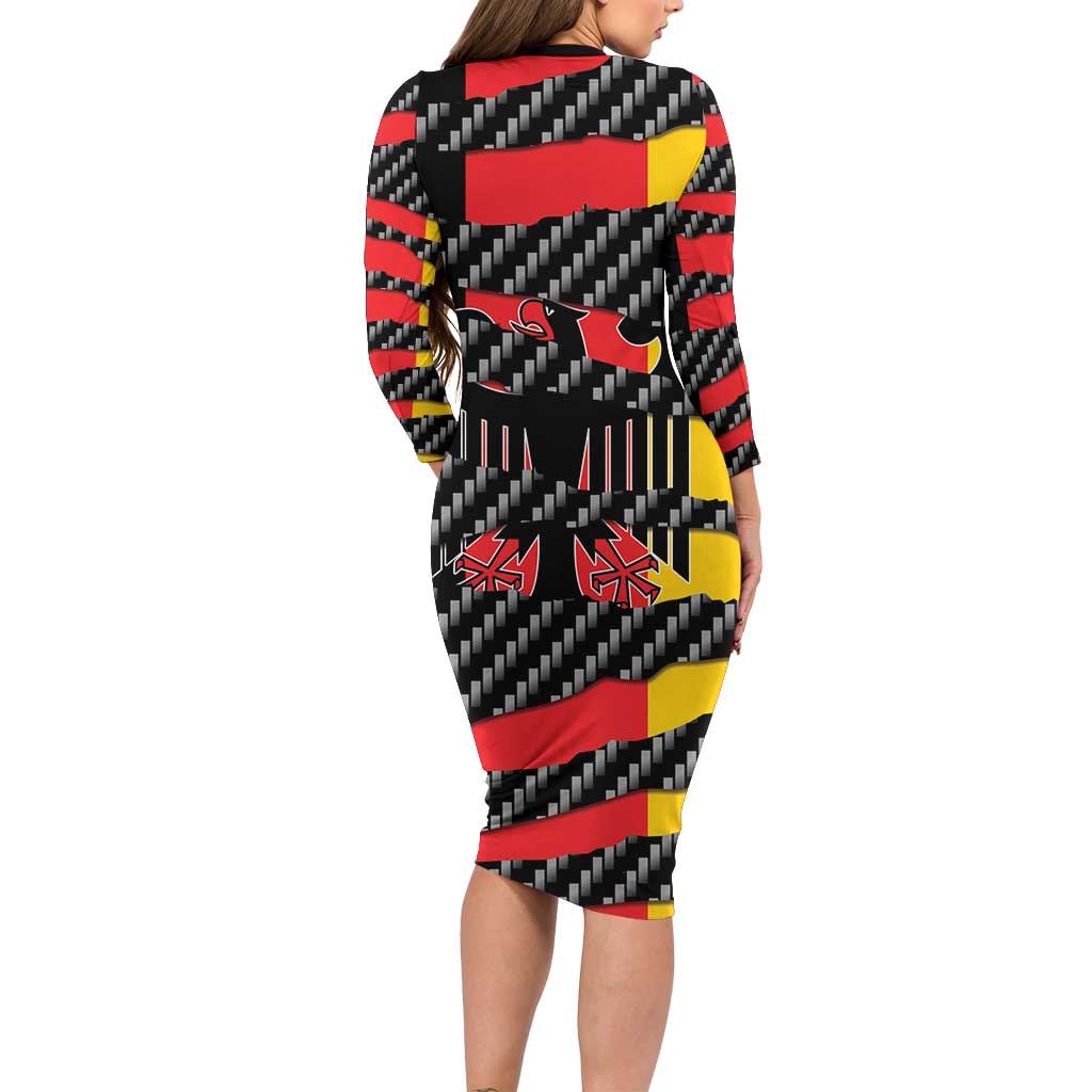 Germany Beast Family Matching Long Sleeve Bodycon Dress and Hawaiian Shirt Ripped Flag Graphic - Wonder Print Shop