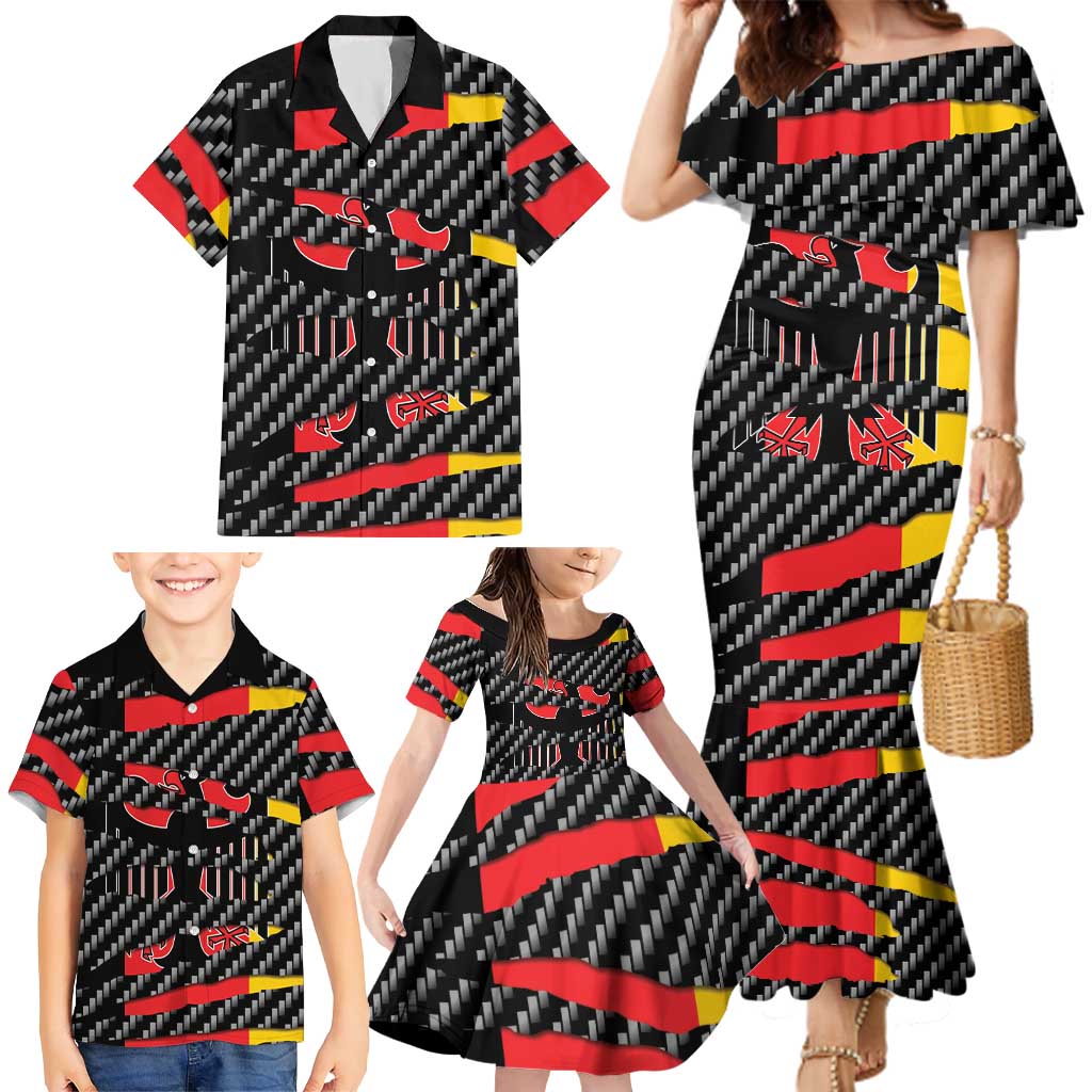 Germany Beast Family Matching Mermaid Dress and Hawaiian Shirt Ripped Flag Graphic - Wonder Print Shop