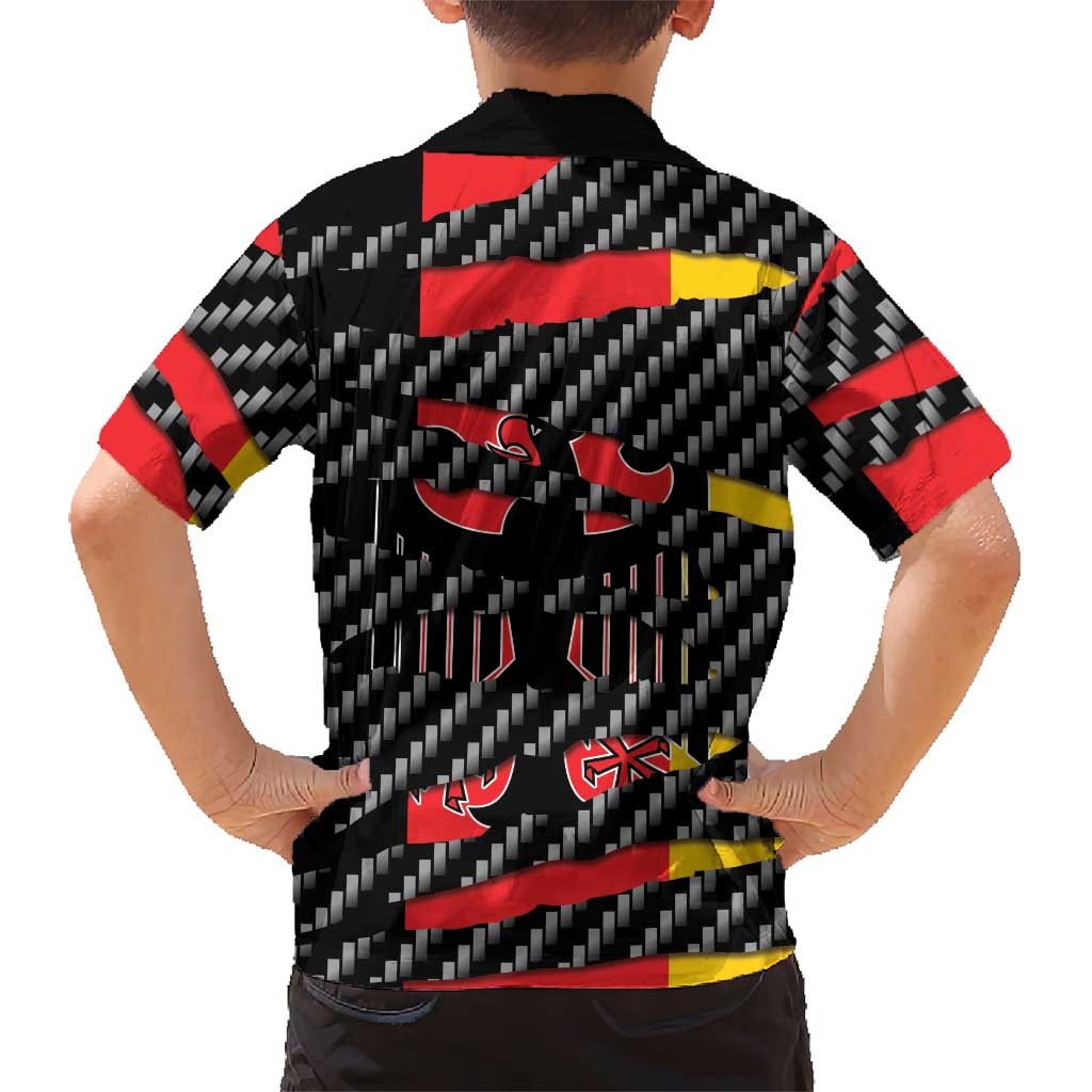 Germany Beast Family Matching Off Shoulder Maxi Dress and Hawaiian Shirt Ripped Flag Graphic - Wonder Print Shop