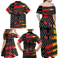 Germany Beast Family Matching Off Shoulder Maxi Dress and Hawaiian Shirt Ripped Flag Graphic - Wonder Print Shop