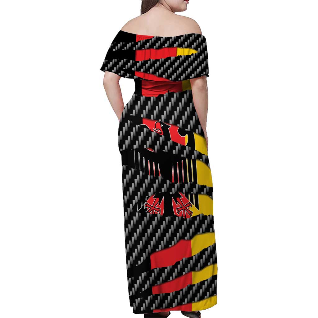 Germany Beast Family Matching Off Shoulder Maxi Dress and Hawaiian Shirt Ripped Flag Graphic - Wonder Print Shop