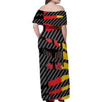 Germany Beast Family Matching Off Shoulder Maxi Dress and Hawaiian Shirt Ripped Flag Graphic - Wonder Print Shop