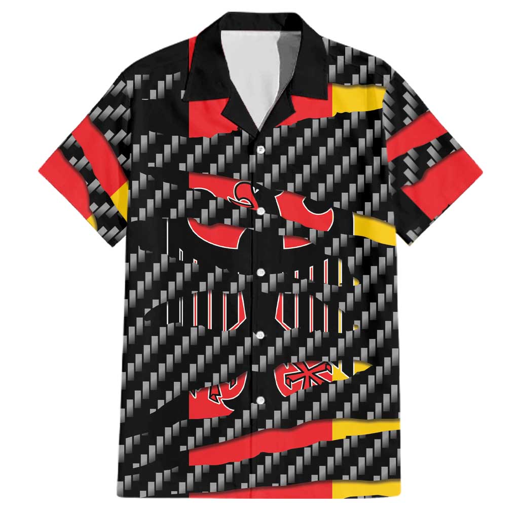 Germany Beast Family Matching Off Shoulder Short Dress and Hawaiian Shirt Ripped Flag Graphic - Wonder Print Shop
