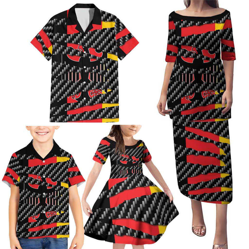 Germany Beast Family Matching Puletasi and Hawaiian Shirt Ripped Flag Graphic - Wonder Print Shop