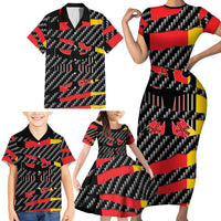Germany Beast Family Matching Short Sleeve Bodycon Dress and Hawaiian Shirt Ripped Flag Graphic - Wonder Print Shop