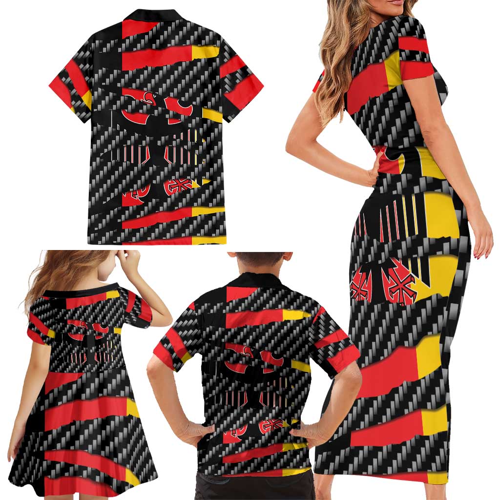 Germany Beast Family Matching Short Sleeve Bodycon Dress and Hawaiian Shirt Ripped Flag Graphic - Wonder Print Shop