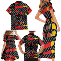 Germany Beast Family Matching Short Sleeve Bodycon Dress and Hawaiian Shirt Ripped Flag Graphic - Wonder Print Shop