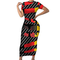 Germany Beast Family Matching Short Sleeve Bodycon Dress and Hawaiian Shirt Ripped Flag Graphic - Wonder Print Shop
