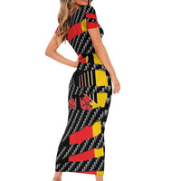 Germany Beast Family Matching Short Sleeve Bodycon Dress and Hawaiian Shirt Ripped Flag Graphic - Wonder Print Shop