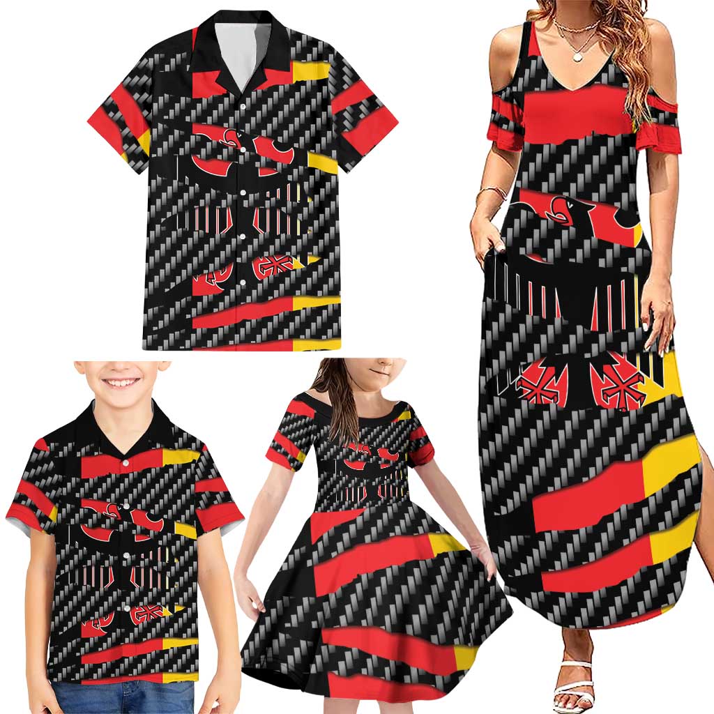 Germany Beast Family Matching Summer Maxi Dress and Hawaiian Shirt Ripped Flag Graphic - Wonder Print Shop