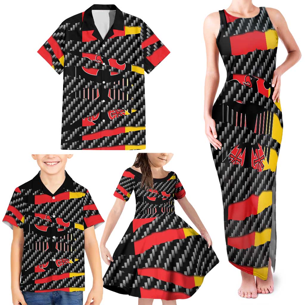 Germany Beast Family Matching Tank Maxi Dress and Hawaiian Shirt Ripped Flag Graphic - Wonder Print Shop