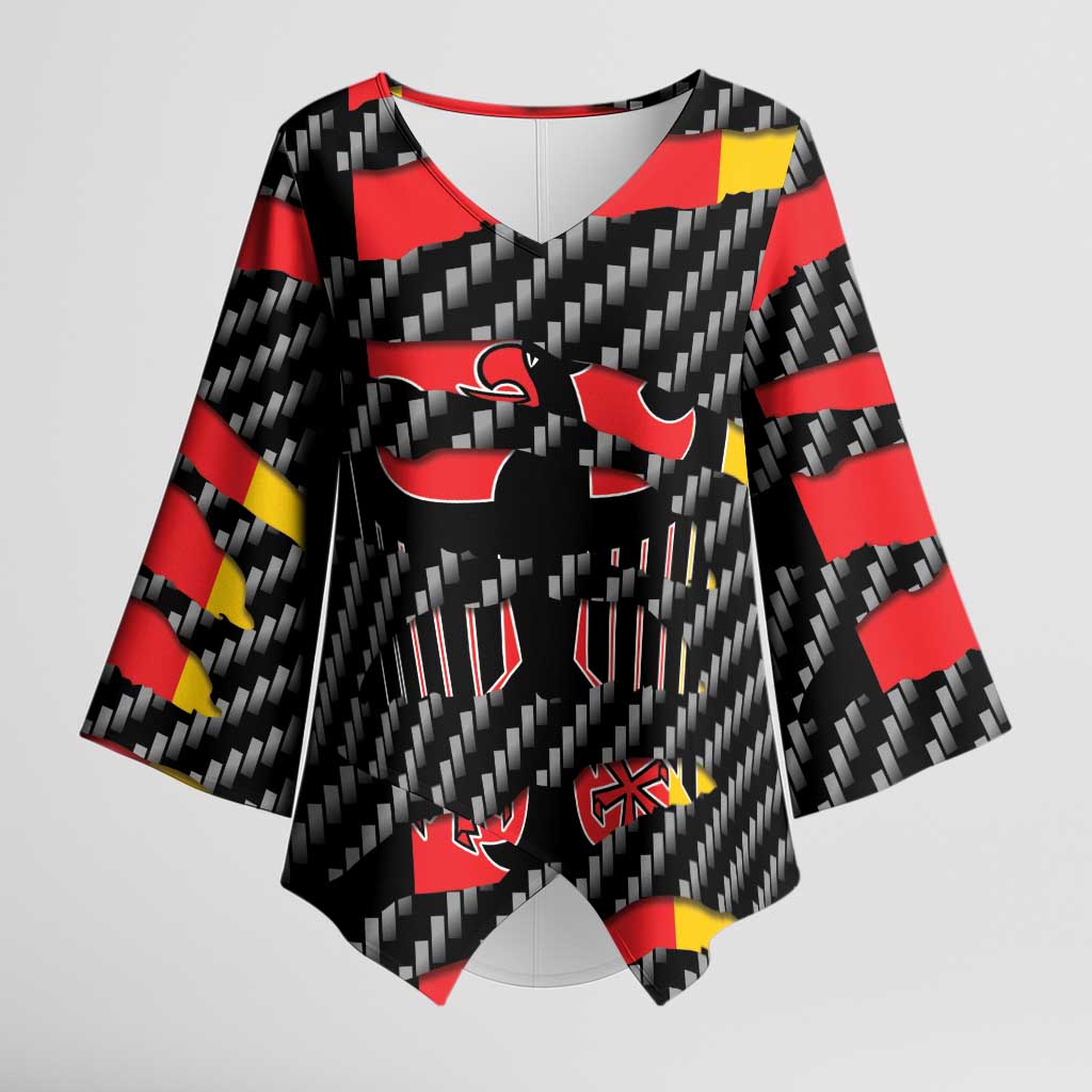 Germany Beast Kimono Sleeve Blouse Ripped Flag Graphic - Wonder Print Shop