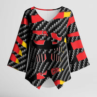 Germany Beast Kimono Sleeve Blouse Ripped Flag Graphic - Wonder Print Shop