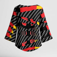 Germany Beast Kimono Sleeve Blouse Ripped Flag Graphic - Wonder Print Shop
