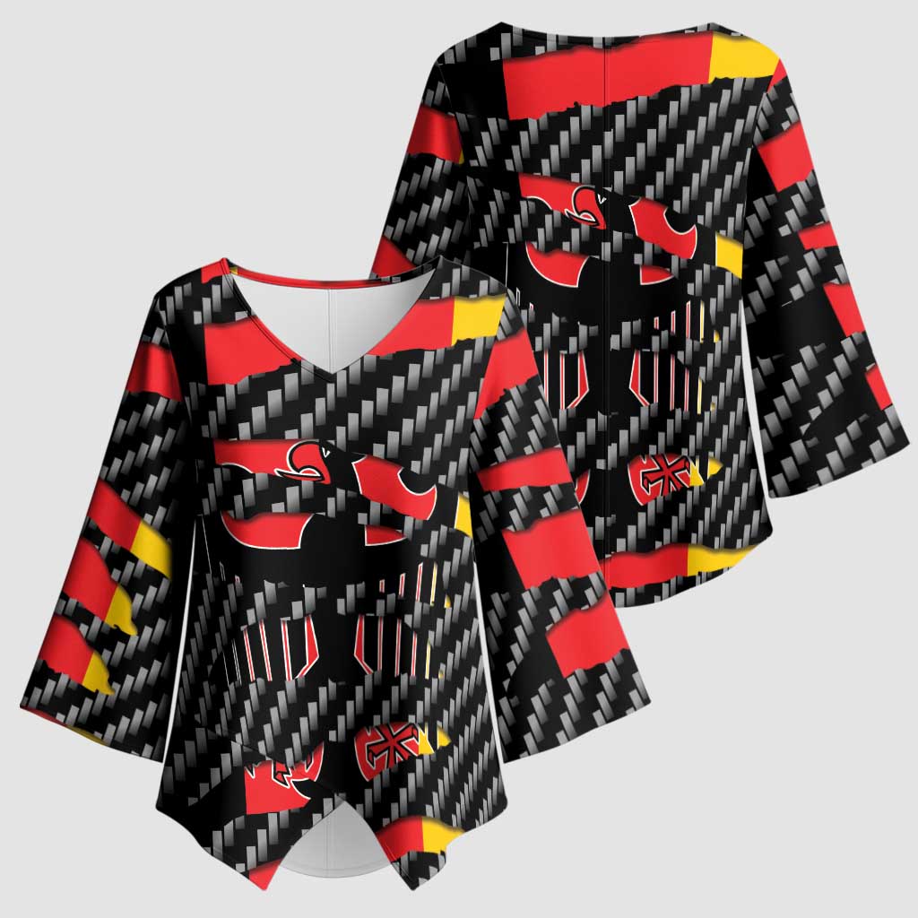 Germany Beast Kimono Sleeve Blouse Ripped Flag Graphic - Wonder Print Shop