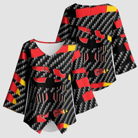 Germany Beast Kimono Sleeve Blouse Ripped Flag Graphic - Wonder Print Shop