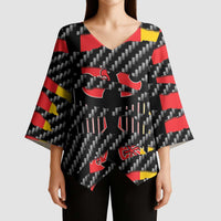 Germany Beast Kimono Sleeve Blouse Ripped Flag Graphic - Wonder Print Shop