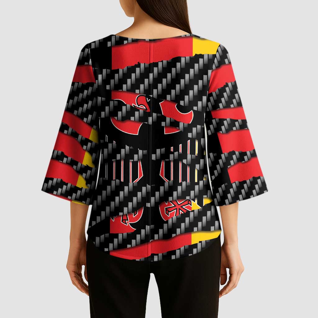 Germany Beast Kimono Sleeve Blouse Ripped Flag Graphic - Wonder Print Shop