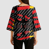 Germany Beast Kimono Sleeve Blouse Ripped Flag Graphic - Wonder Print Shop