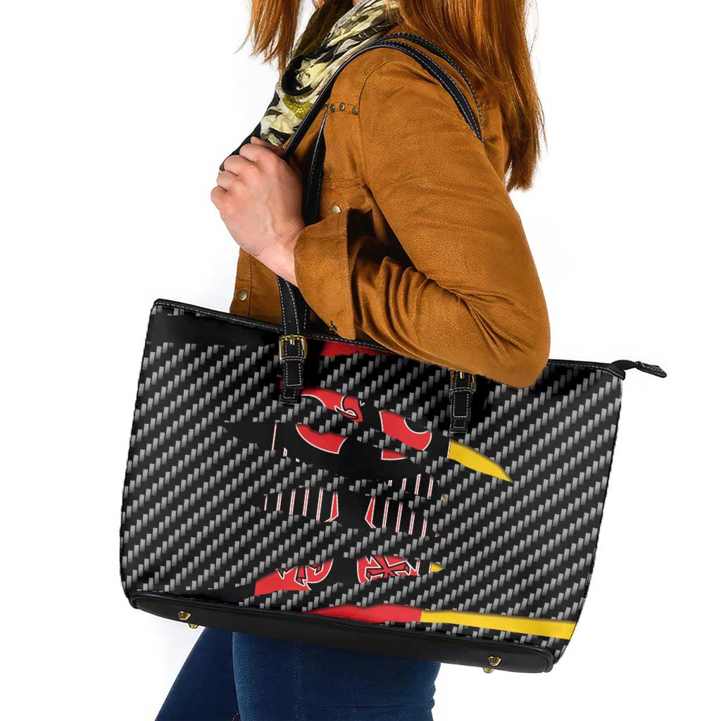 Germany Beast Leather Tote Bag Ripped Flag Graphic - Wonder Print Shop
