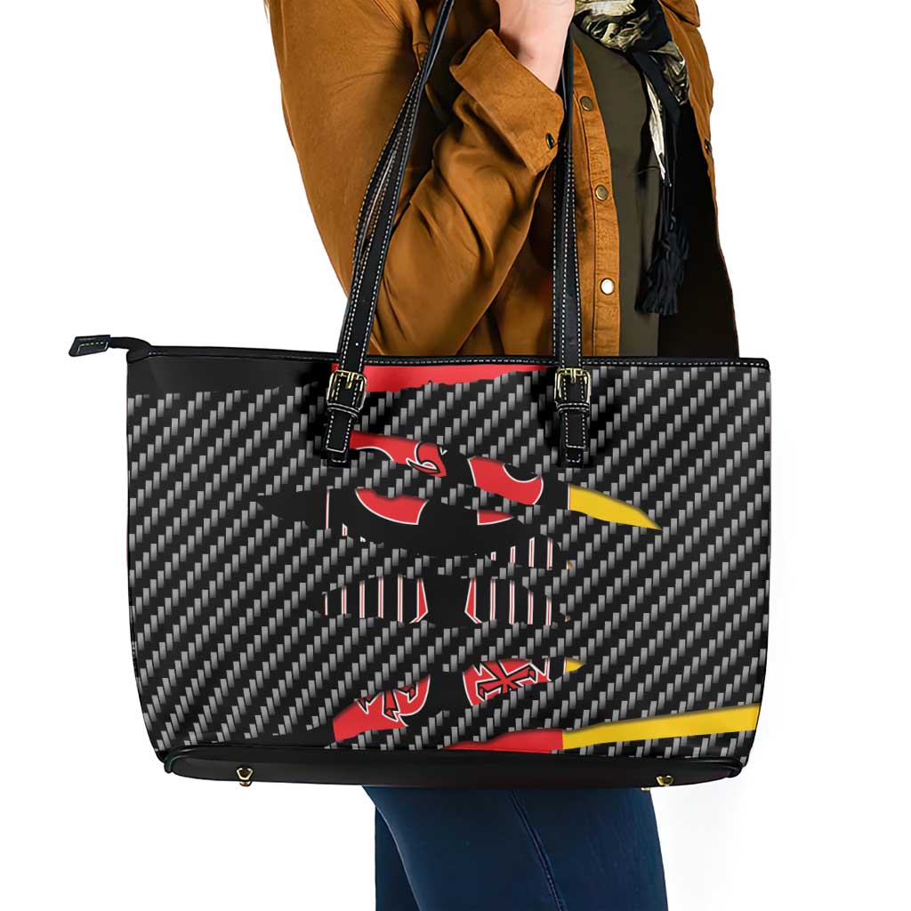Germany Beast Leather Tote Bag Ripped Flag Graphic - Wonder Print Shop