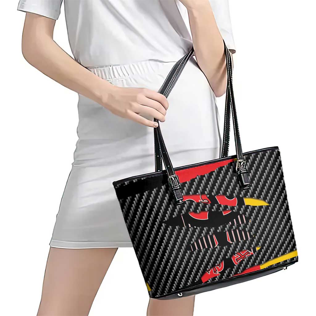 Germany Beast Leather Tote Bag Ripped Flag Graphic - Wonder Print Shop