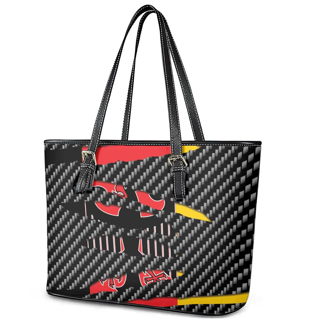 Germany Beast Leather Tote Bag Ripped Flag Graphic - Wonder Print Shop