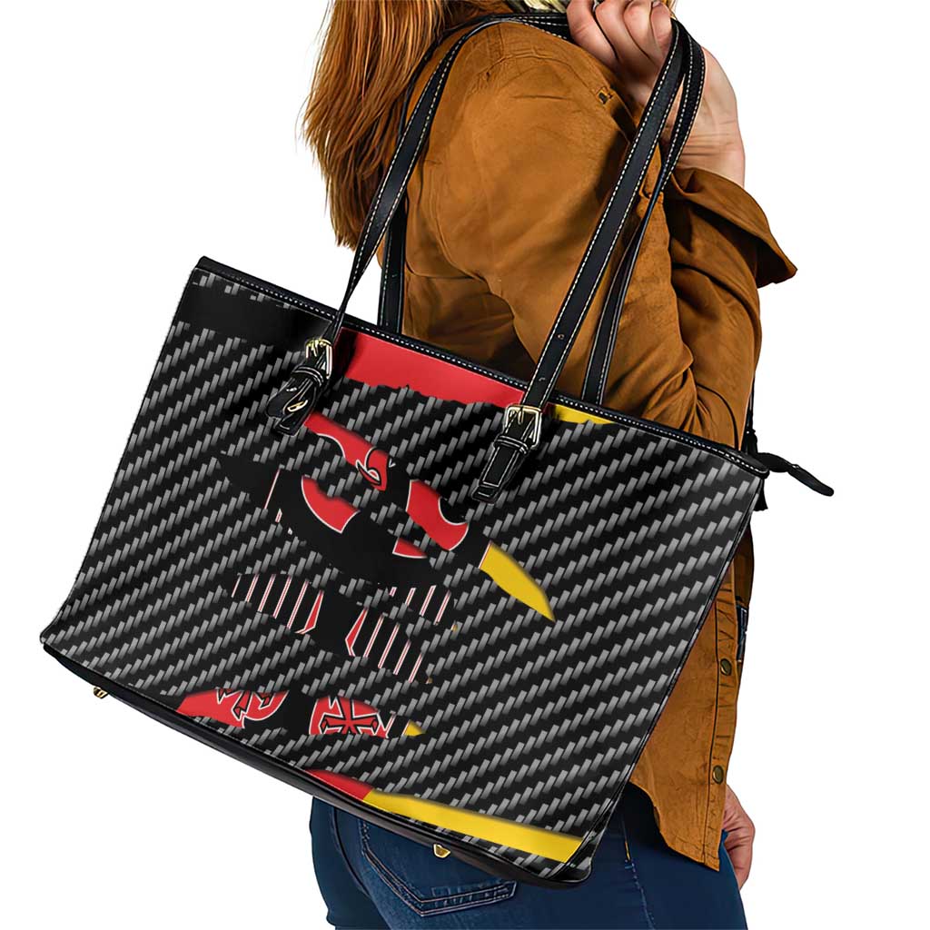 Germany Beast Leather Tote Bag Ripped Flag Graphic - Wonder Print Shop