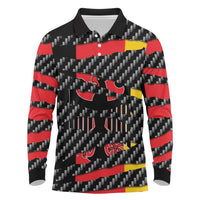 Germany Beast Long Sleeve Polo Shirt Ripped Flag Graphic - Wonder Print Shop