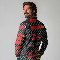 Germany Beast Long Sleeve Polo Shirt Ripped Flag Graphic - Wonder Print Shop