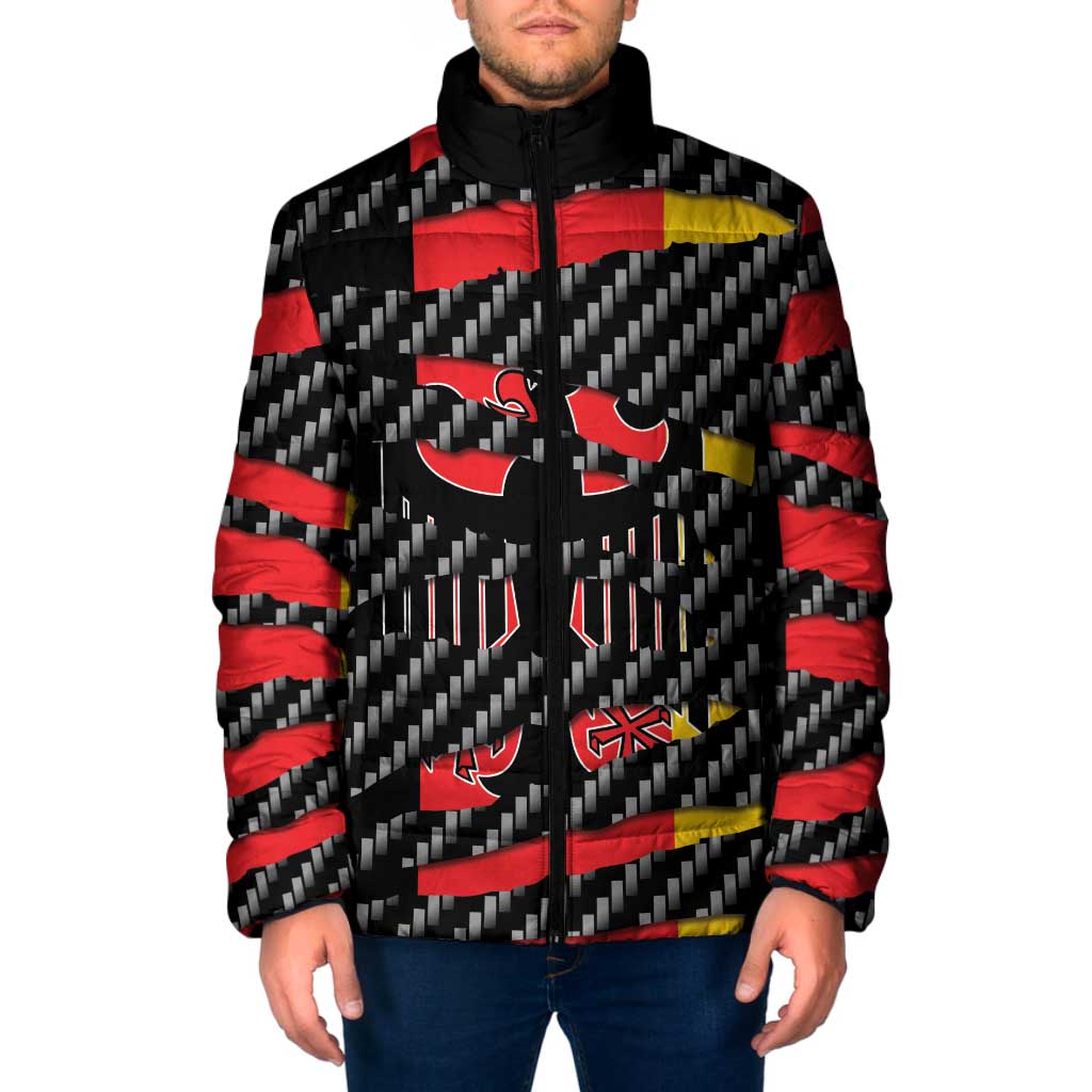 Germany Beast Padded Jacket Ripped Flag Graphic - Wonder Print Shop