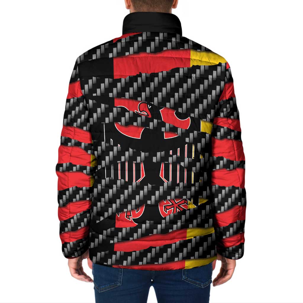 Germany Beast Padded Jacket Ripped Flag Graphic - Wonder Print Shop