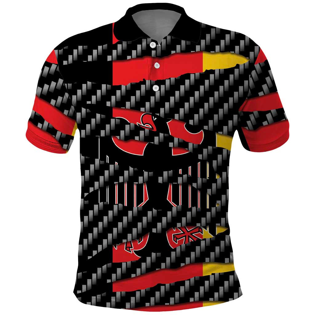 Germany Beast Polo Shirt Ripped Flag Graphic - Wonder Print Shop