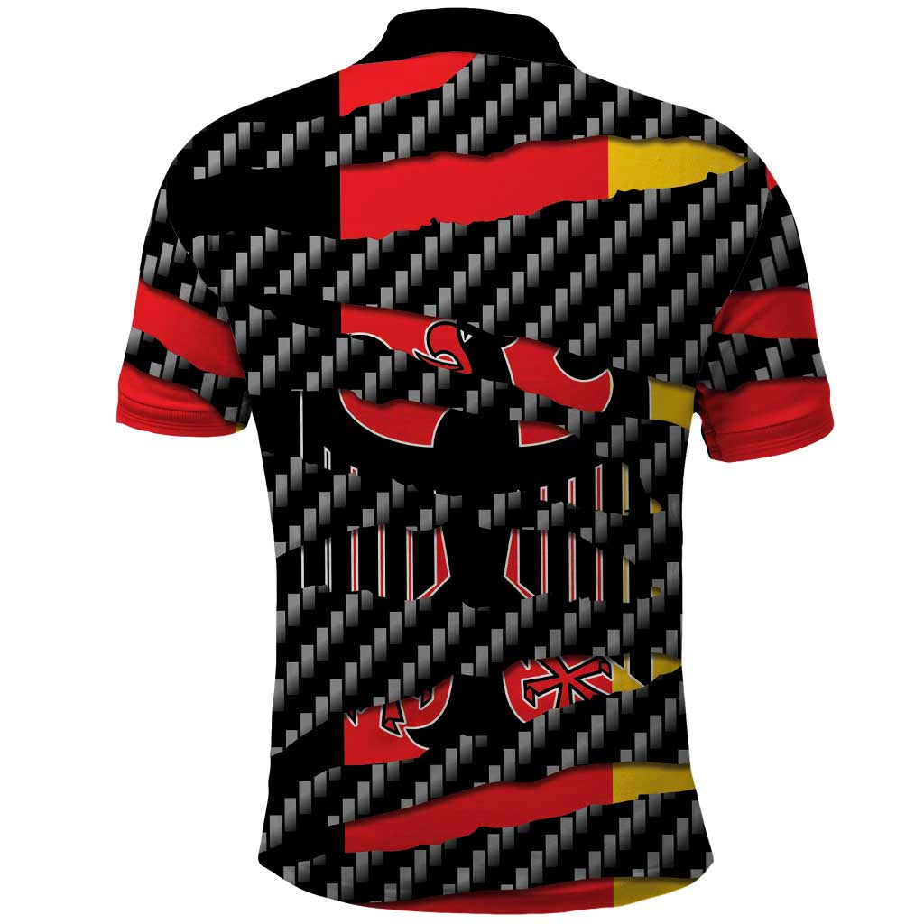 Germany Beast Polo Shirt Ripped Flag Graphic - Wonder Print Shop