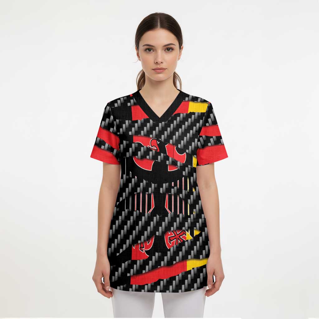 Germany Beast Scrub Top Ripped Flag Graphic - Wonder Print Shop