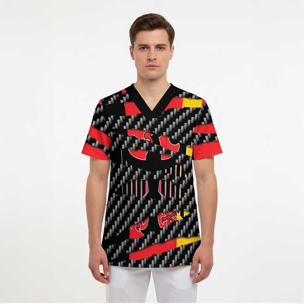 Germany Beast Scrub Top Ripped Flag Graphic - Wonder Print Shop