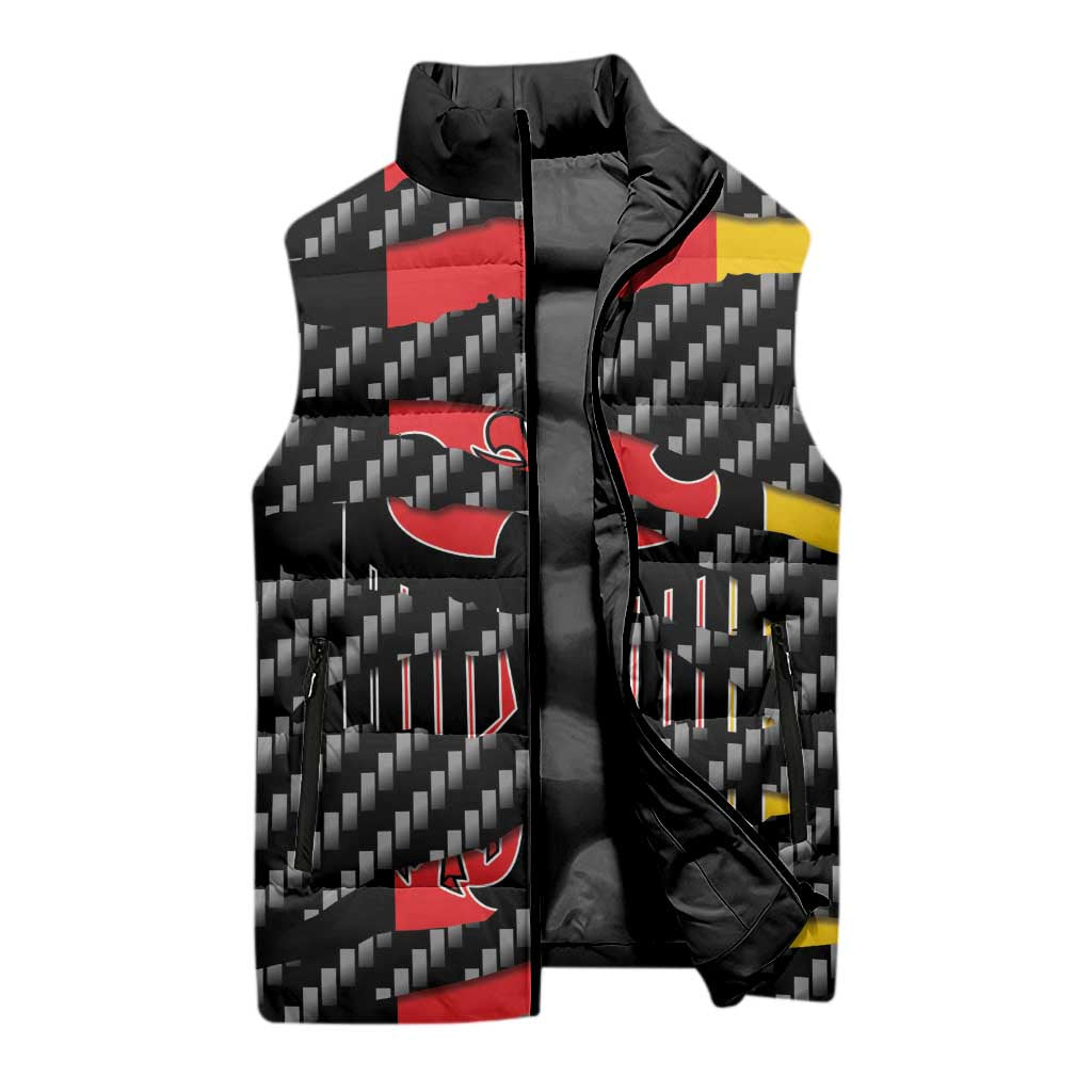 Germany Beast Sleeveless Puffer Jacket Ripped Flag Graphic - Wonder Print Shop