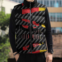 Germany Beast Sleeveless Puffer Jacket Ripped Flag Graphic - Wonder Print Shop
