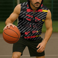 Germany Beast Sleeveless Zip Hoodie Ripped Flag Graphic - Wonder Print Shop