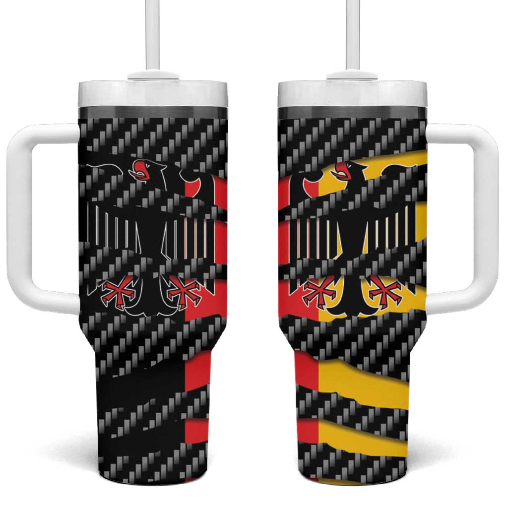 Germany Beast Tumbler With Handle Ripped Flag Graphic - Wonder Print Shop