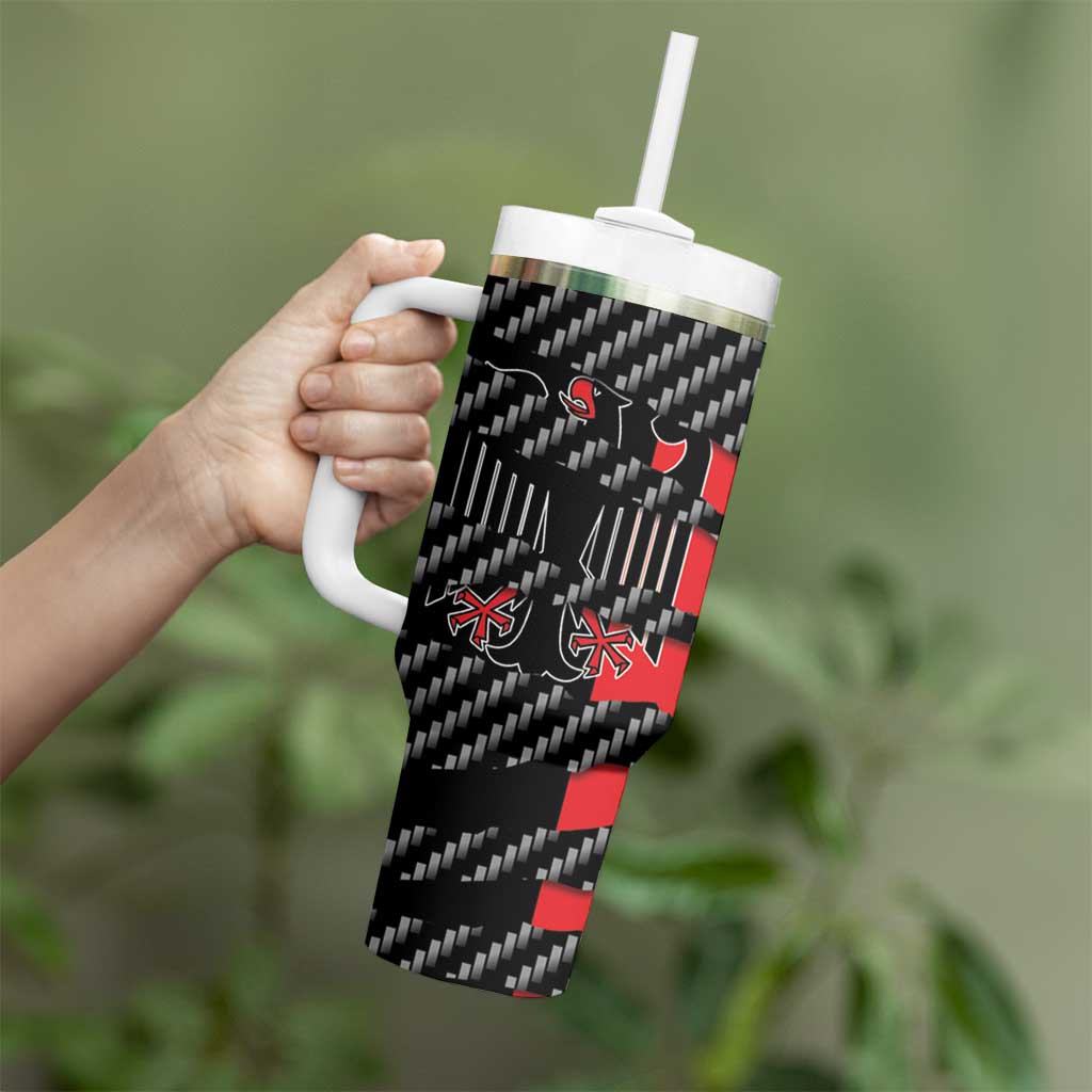 Germany Beast Tumbler With Handle Ripped Flag Graphic - Wonder Print Shop