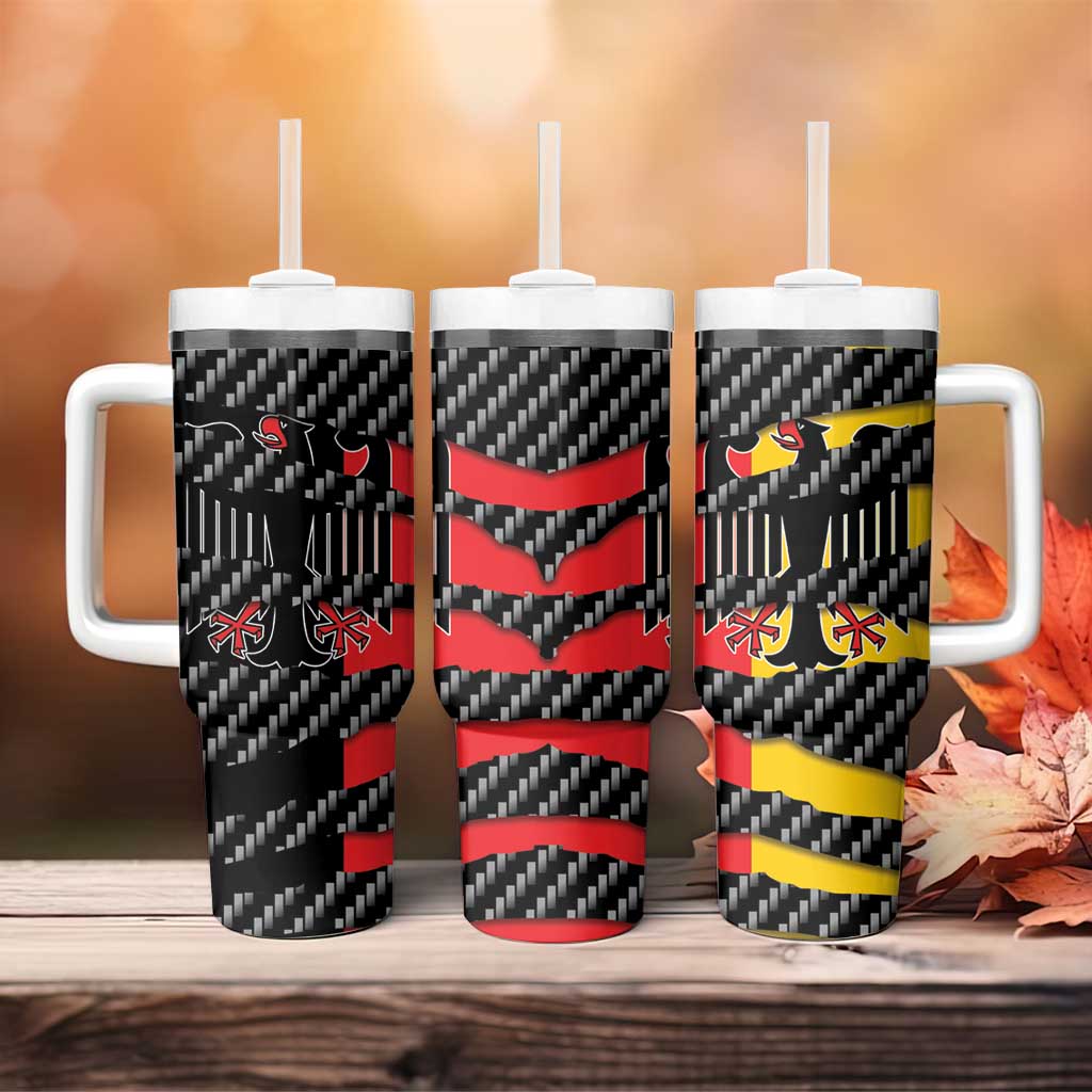 Germany Beast Tumbler With Handle Ripped Flag Graphic - Wonder Print Shop