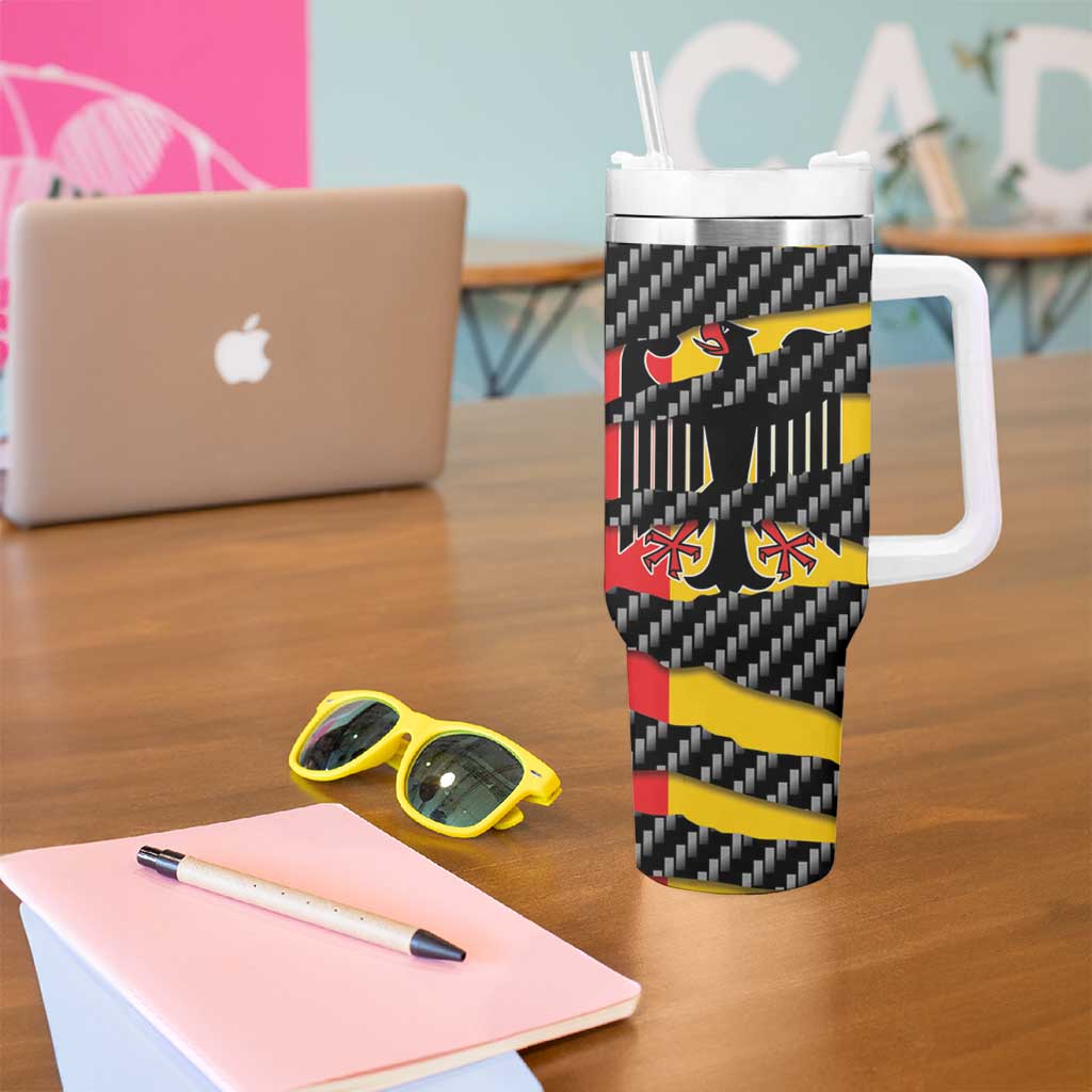 Germany Beast Tumbler With Handle Ripped Flag Graphic - Wonder Print Shop