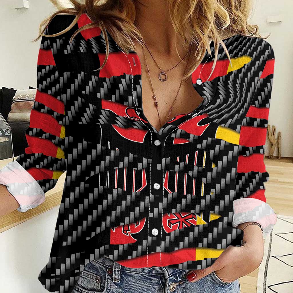 Germany Beast Women Casual Shirt Ripped Flag Graphic - Wonder Print Shop