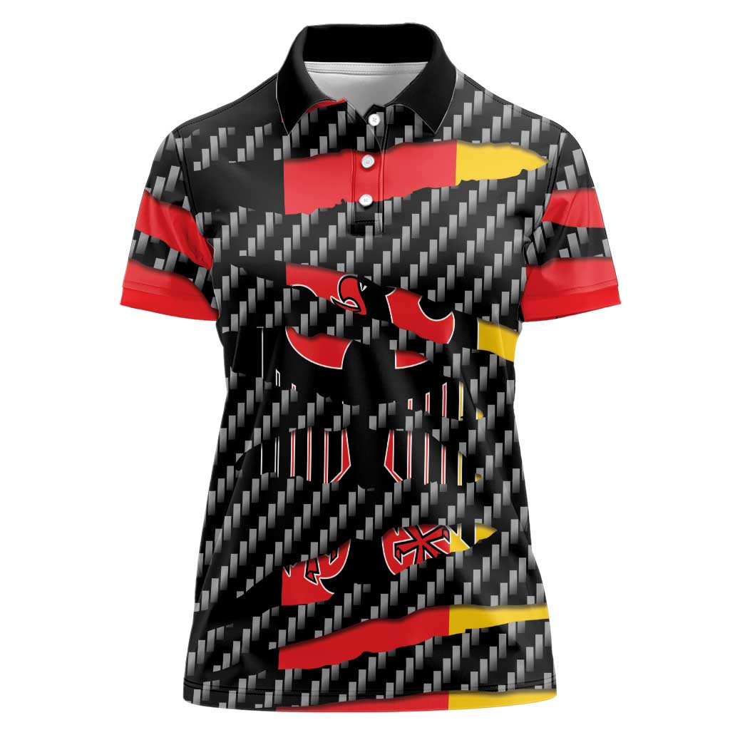 Germany Beast Women Polo Shirt Ripped Flag Graphic - Wonder Print Shop