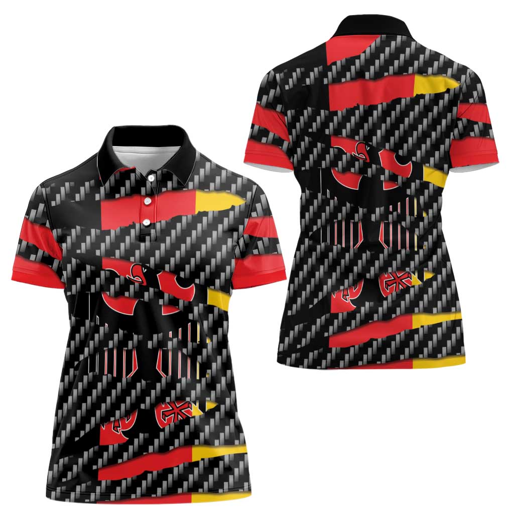Germany Beast Women Polo Shirt Ripped Flag Graphic - Wonder Print Shop