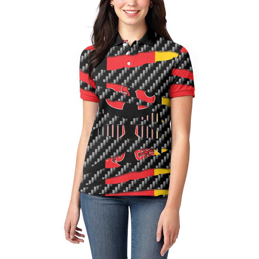 Germany Beast Women Polo Shirt Ripped Flag Graphic - Wonder Print Shop